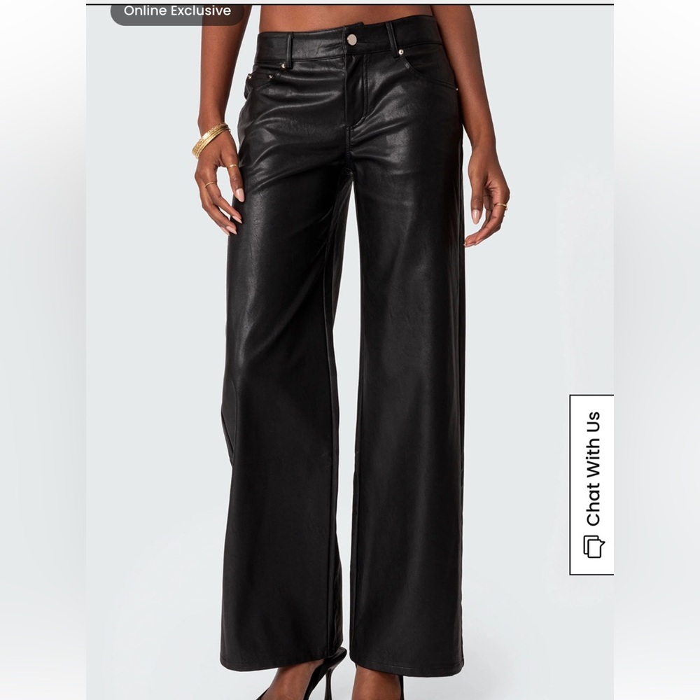 PacSun Edikted Faux Leather Straight Leg Pants